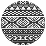 vidaXL Covor de exterior, ARAKIL negru, Ø200 cm, PP vidaXL Covor de exterior, ARAKIL negru, Ø200 cm, PP