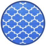 vidaXL Covor de exterior, ARAKIL albastru, Ø120 cm, PP vidaXL Covor de exterior, ARAKIL albastru, Ø120 cm, PP