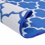 vidaXL Covor de exterior, ARAKIL albastru, Ø120 cm, PP vidaXL Covor de exterior, ARAKIL albastru, Ø120 cm, PP