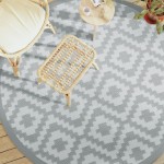 vidaXL Covor de exterior, ARAKIL gri, Ø200 cm, PP vidaXL Covor de exterior, ARAKIL gri, Ø200 cm, PP