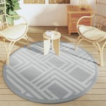 vidaXL Covor de exterior, ARAKIL gri, Ø160 cm, PP vidaXL Covor de exterior, ARAKIL gri, Ø160 cm, PP