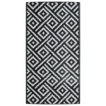 vidaXL Covor de exterior, ARAKIL alb și negru, 80x150 cm, PP vidaXL Covor de exterior, ARAKIL alb și negru, 80x150 cm, PP