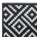 vidaXL Covor de exterior, ARAKIL alb și negru, 80x150 cm, PP vidaXL Covor de exterior, ARAKIL alb și negru, 80x150 cm, PP