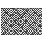 vidaXL Covor de exterior, ARAKIL alb și negru, 120x180 cm, PP vidaXL Covor de exterior, ARAKIL alb și negru, 120x180 cm, PP