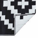 vidaXL Covor de exterior, ARAKIL alb și negru, 120x180 cm, PP vidaXL Covor de exterior, ARAKIL alb și negru, 120x180 cm, PP