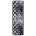vidaXL Covor de exterior, ARAKIL alb și negru, 80x250 cm, PP vidaXL Covor de exterior, ARAKIL alb și negru, 80x250 cm, PP