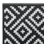 vidaXL Covor de exterior, ARAKIL alb și negru, 80x250 cm, PP vidaXL Covor de exterior, ARAKIL alb și negru, 80x250 cm, PP