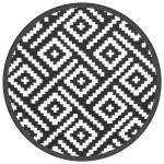 vidaXL Covor de exterior, ARAKIL alb și negru, Ø160 cm, PP vidaXL Covor de exterior, ARAKIL alb și negru, Ø160 cm, PP