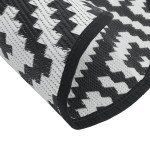 vidaXL Covor de exterior, ARAKIL alb și negru, Ø160 cm, PP vidaXL Covor de exterior, ARAKIL alb și negru, Ø160 cm, PP