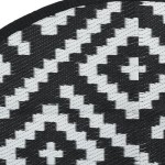 vidaXL Covor de exterior, ARAKIL alb și negru, Ø160 cm, PP vidaXL Covor de exterior, ARAKIL alb și negru, Ø160 cm, PP
