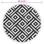 vidaXL Covor de exterior, ARAKIL alb și negru, Ø160 cm, PP vidaXL Covor de exterior, ARAKIL alb și negru, Ø160 cm, PP