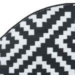 vidaXL Covor de exterior, ARAKIL alb și negru, Ø200 cm, PP vidaXL Covor de exterior, ARAKIL alb și negru, Ø200 cm, PP