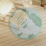 vidaXL Covor de exterior, ARAKIL verde, Ø120 cm, PP