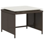 vidaXL Scaun de grădină cu taburet, maro, poliratan