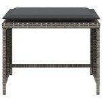 vidaXL Scaun de grădină cu taburet, gri, poliratan