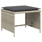 vidaXL Scaun de grădină cu taburet, gri deschis, poliratan