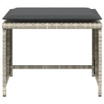 vidaXL Scaun de grădină cu taburet, gri deschis, poliratan