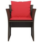 vidaXL Scaun de grădină cu taburet, maro, poliratan