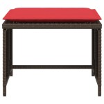 vidaXL Scaun de grădină cu taburet, maro, poliratan