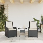 vidaXL Scaune de grădină rabatabile, 2 buc., negru, poliratan vidaXL Scaune de grădină rabatabile, 2 buc., negru, poliratan