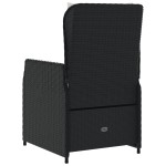 vidaXL Scaune de grădină rabatabile, 2 buc., negru, poliratan vidaXL Scaune de grădină rabatabile, 2 buc., negru, poliratan