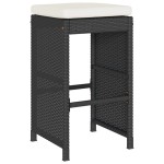 vidaXL Scaune de bar pentru grădină cu perne, 2 buc., negru, poliratan vidaXL Scaune de bar pentru grădină cu perne, 2 buc., negru, poliratan