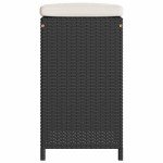 vidaXL Scaune de bar pentru grădină cu perne, 2 buc., negru, poliratan vidaXL Scaune de bar pentru grădină cu perne, 2 buc., negru, poliratan