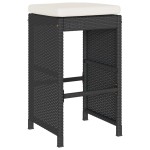 vidaXL Scaune de bar pentru grădină, cu perne, 6 buc. negru, poliratan vidaXL Scaune de bar pentru grădină, cu perne, 6 buc. negru, poliratan