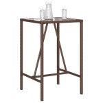 vidaXL Masă de bar de exterior, maro, 70x70x110 cm, poliratan vidaXL Masă de bar de exterior, maro, 70x70x110 cm, poliratan