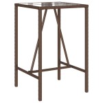 vidaXL Masă de bar de exterior, maro, 70x70x110 cm, poliratan vidaXL Masă de bar de exterior, maro, 70x70x110 cm, poliratan