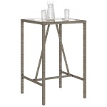 vidaXL Masă de bar de exterior, gri, 70x70x110 cm, poliratan vidaXL Masă de bar de exterior, gri, 70x70x110 cm, poliratan