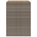 vidaXL Masă bar grădină, blat lemn acacia, gri 105x80x110 cm poliratan
