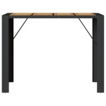 vidaXL Masă bar grădină blat lemn acacia negru 145x80x110 cm poliratan vidaXL Masă bar grădină blat lemn acacia negru 145x80x110 cm poliratan