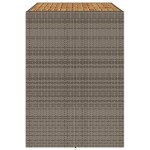 vidaXL Masă bar grădină, blat lemn acacia, gri 145x80x110 cm poliratan