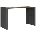 vidaXL Masă bar grădină blat lemn acacia negru 185x80x110 cm poliratan vidaXL Masă bar grădină blat lemn acacia negru 185x80x110 cm poliratan
