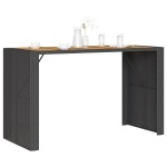 vidaXL Masă bar grădină blat lemn acacia negru 185x80x110 cm poliratan vidaXL Masă bar grădină blat lemn acacia negru 185x80x110 cm poliratan