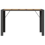 vidaXL Masă bar grădină blat lemn acacia negru 185x80x110 cm poliratan vidaXL Masă bar grădină blat lemn acacia negru 185x80x110 cm poliratan