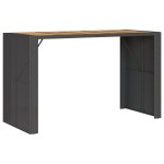 vidaXL Masă bar grădină blat lemn acacia negru 185x80x110 cm poliratan vidaXL Masă bar grădină blat lemn acacia negru 185x80x110 cm poliratan