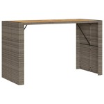 vidaXL Masă bar grădină, blat lemn acacia, gri 185x80x110 cm poliratan