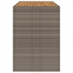 vidaXL Masă bar grădină, blat lemn acacia, gri 185x80x110 cm poliratan