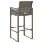 vidaXL Scaune de bar, 2 buc., gri, poliratan vidaXL Scaune de bar, 2 buc., gri, poliratan