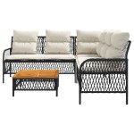 vidaXL Set canapele de grădină cu perne, 2 piese, negru, poliratan vidaXL Set canapele de grădină cu perne, 2 piese, negru, poliratan
