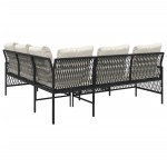 vidaXL Set canapele de grădină cu perne, 2 piese, negru, poliratan vidaXL Set canapele de grădină cu perne, 2 piese, negru, poliratan