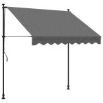 vidaXL Copertină retractabilă, antracit, 200x150 cm, țesătură și oțel
