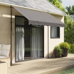 vidaXL Copertină retractabilă, antracit, 250x150 cm, țesătură și oțel