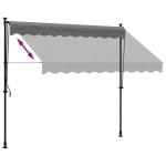 vidaXL Copertină retractabilă, antracit, 250x150 cm, țesătură și oțel