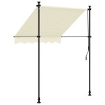 vidaXL Copertină retractabilă, crem, 150x150 cm, țesătură și oțel