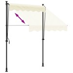 vidaXL Copertină retractabilă, crem, 150x150 cm, țesătură și oțel
