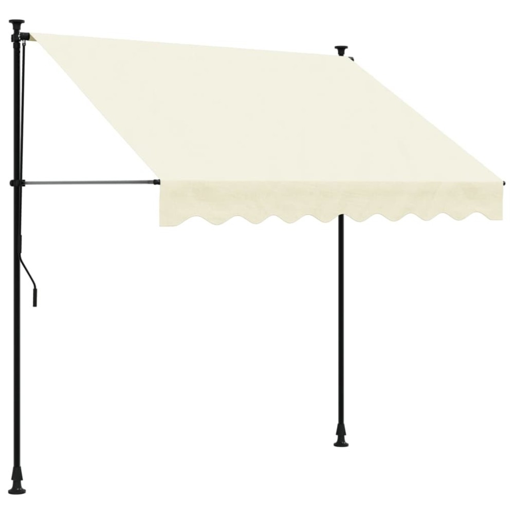 vidaXL Copertină retractabilă, crem, 200x115 cm, țesătură și oțel