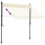 vidaXL Copertină retractabilă, crem, 200x115 cm, țesătură și oțel